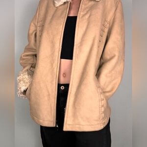 Nautica coat  Jacket women  Medium  For winter Full Zipper Pockets Faux Suede